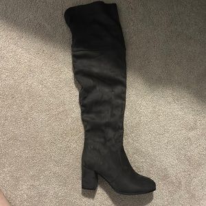 Thigh high grey boots size 9.5